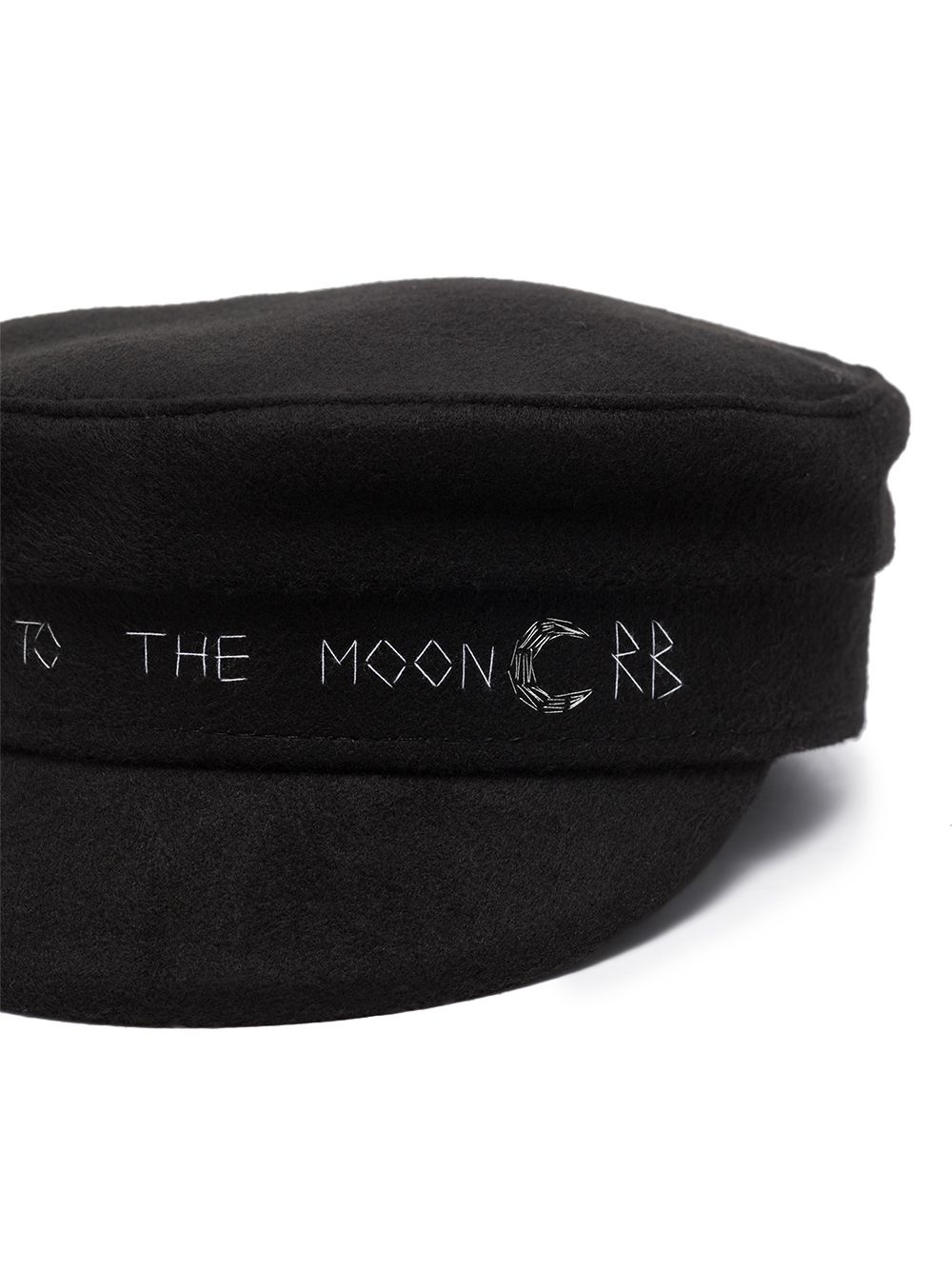 crystal-embellished logo baker boy cap - 5