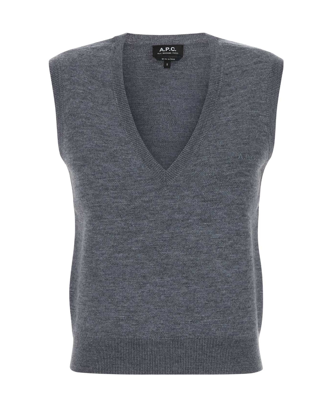 Grey Wool Lise Vest - 1