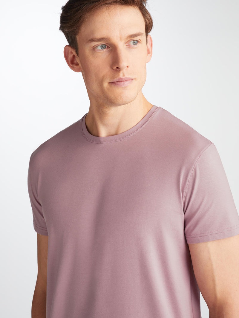 Men's T-Shirt Basel Micro Modal Stretch Mauve - 2