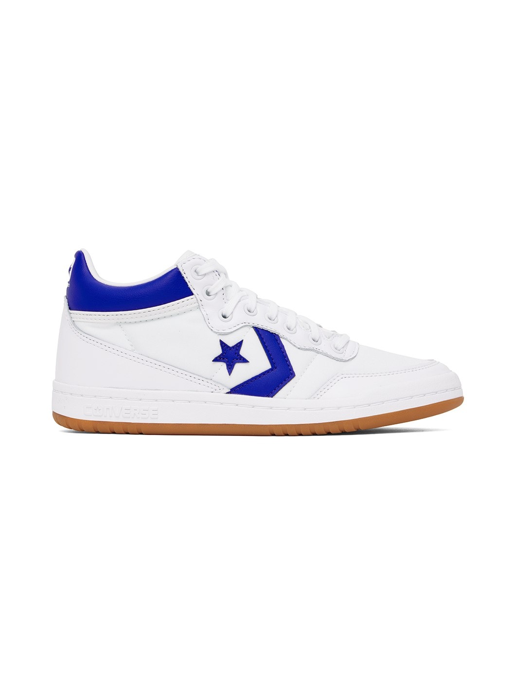 White & Blue CONS Fastbreak Pro Mid Top Sneakers - 1