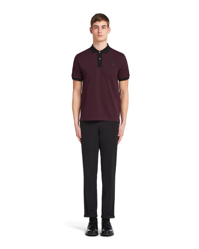 Prada Two-tone piqué polo shirt outlook