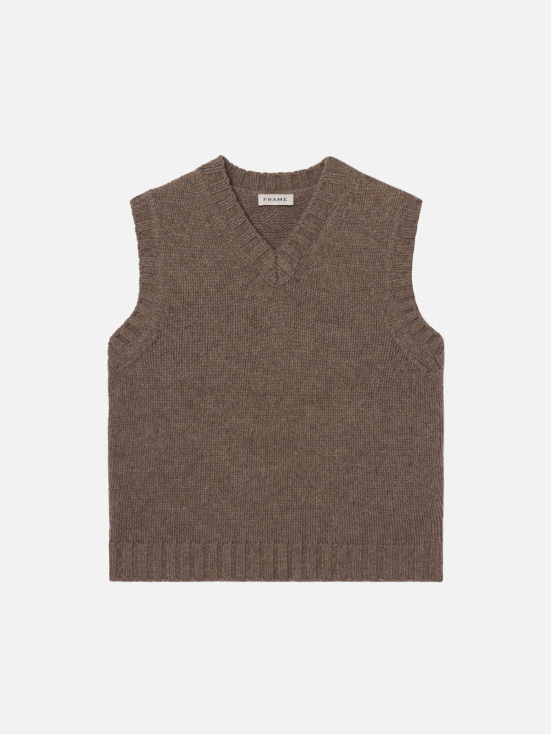 Yak Blend Vest in Dark Taupe 1