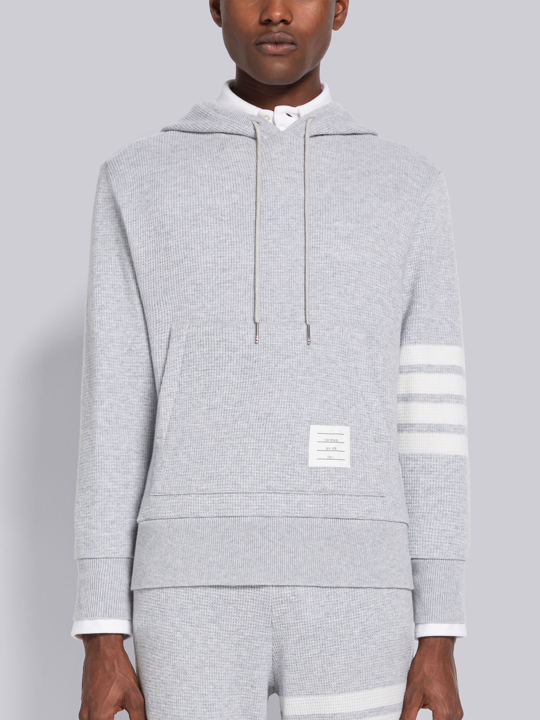 Cashmere Waffle 4-Bar Hoodie Pullover - 1