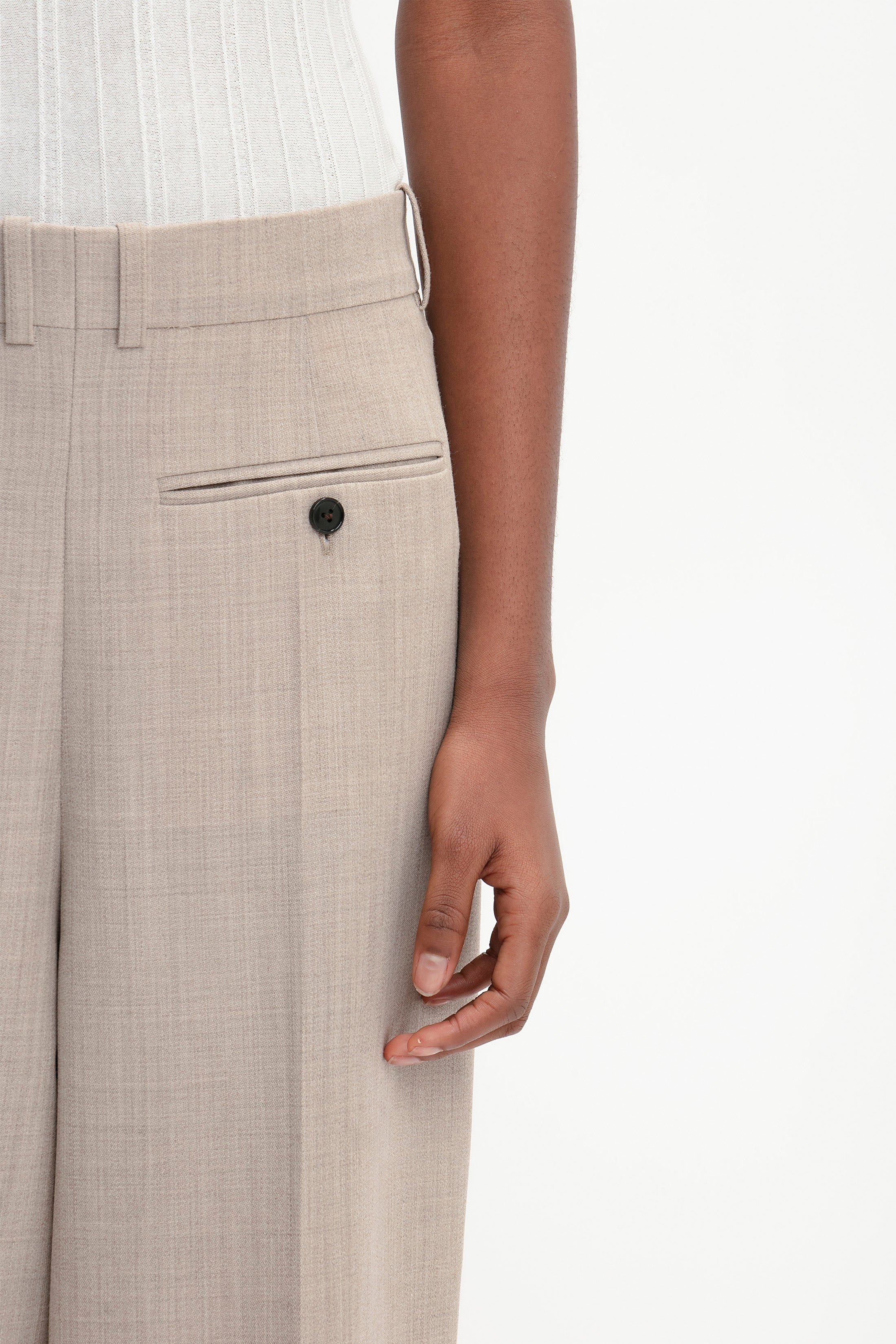 Reverse Front Trouser In Sesame - 5