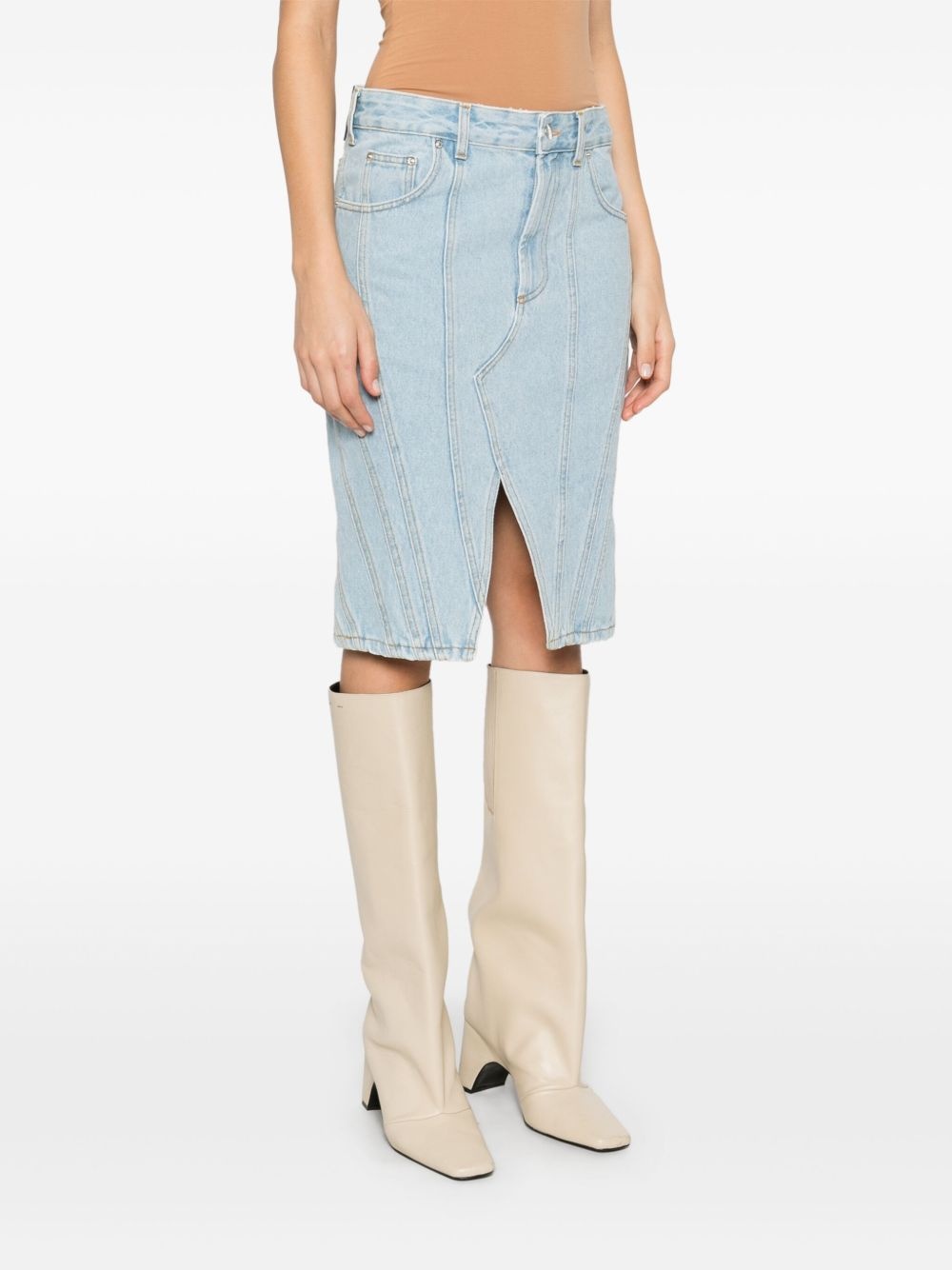 spiral denim skirt - 3