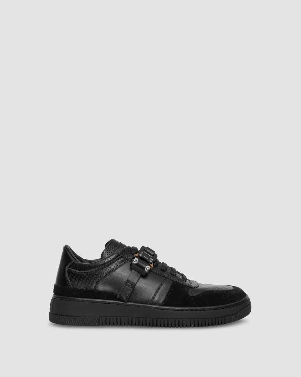 LEATHER BUCKLE LOW TRAINER - 1