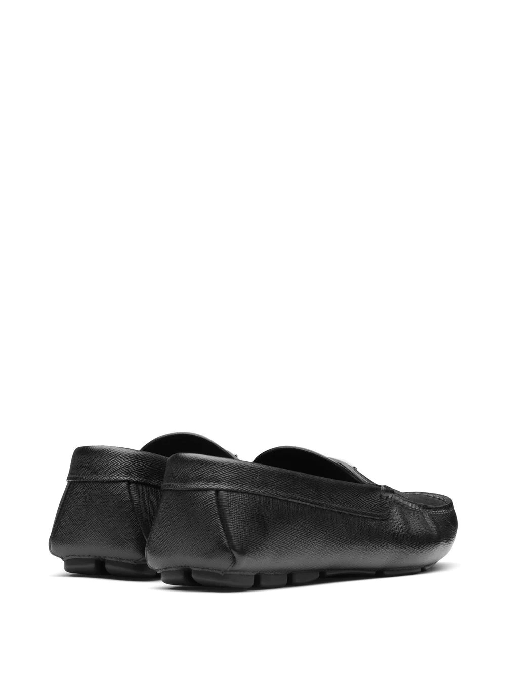 logo-plaque leather loafers - 3