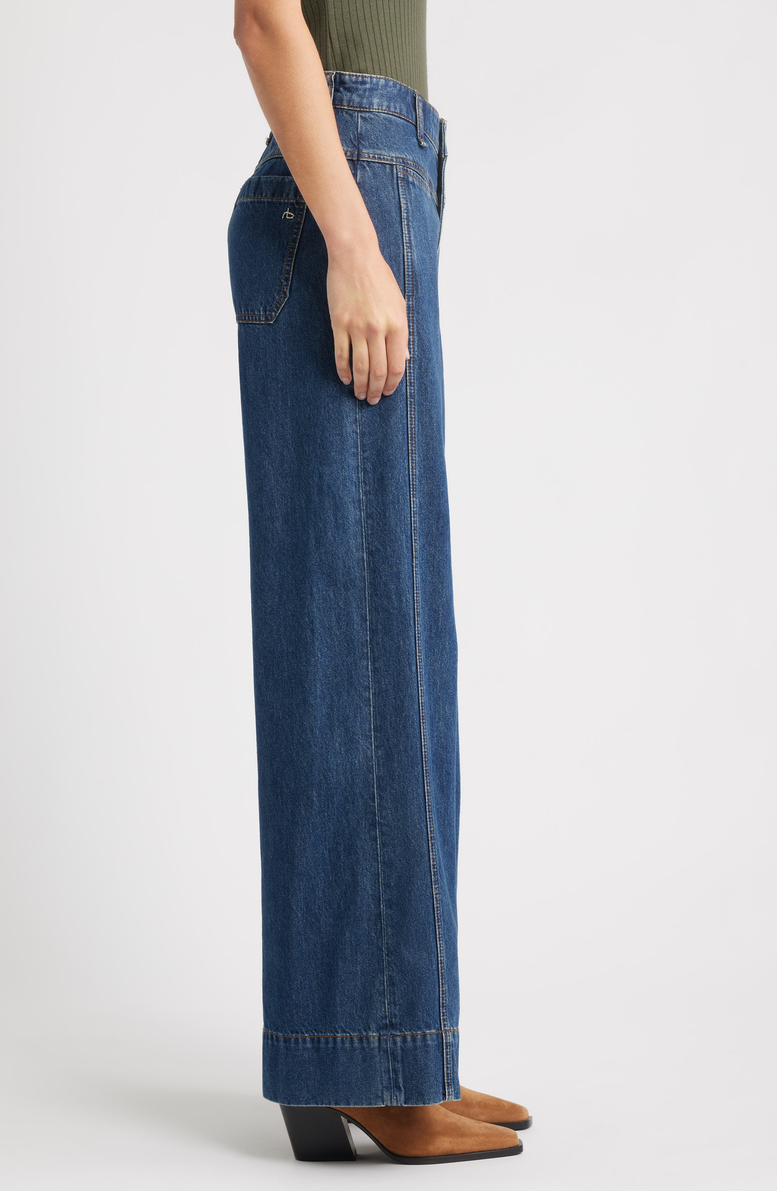 rag & bone Selah High Waist Wide Leg Jeans in Kenme at Nordstrom - 3