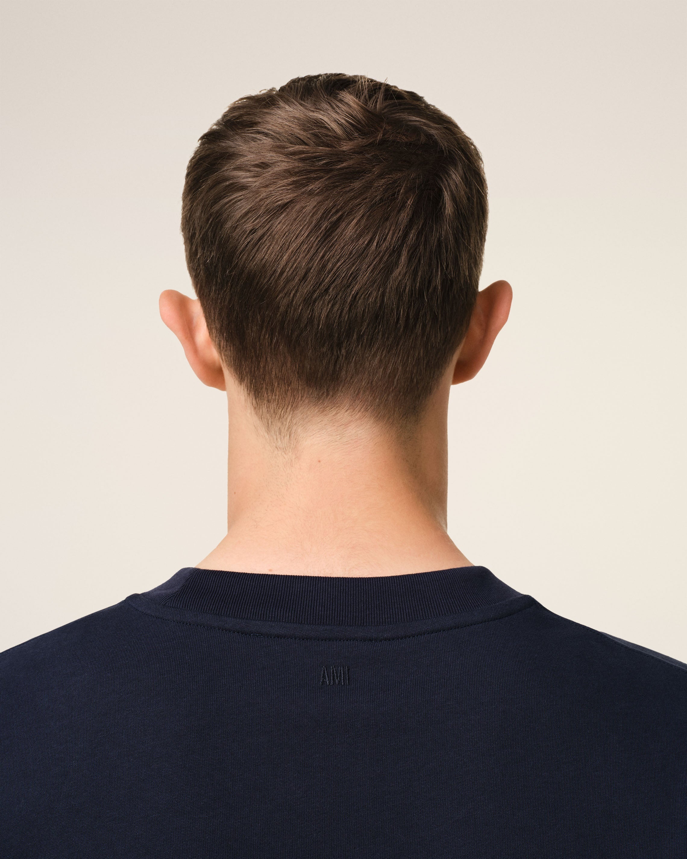 NAVY COTTON AMI DE COEUR PATCH T-SHIRT - 4