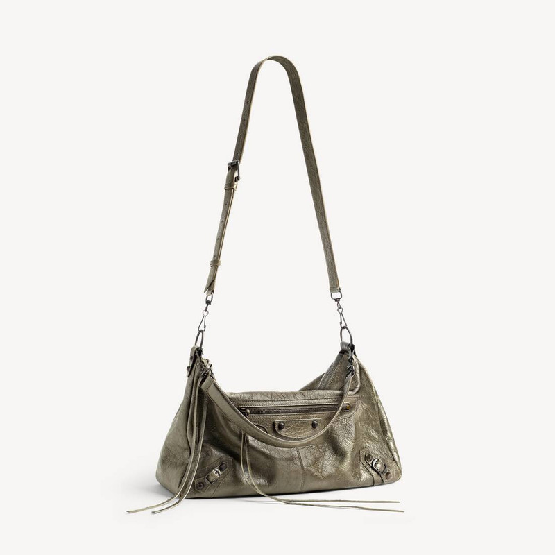 BALENCIAGA Men's Le City Moto Medium in Army Green outlook