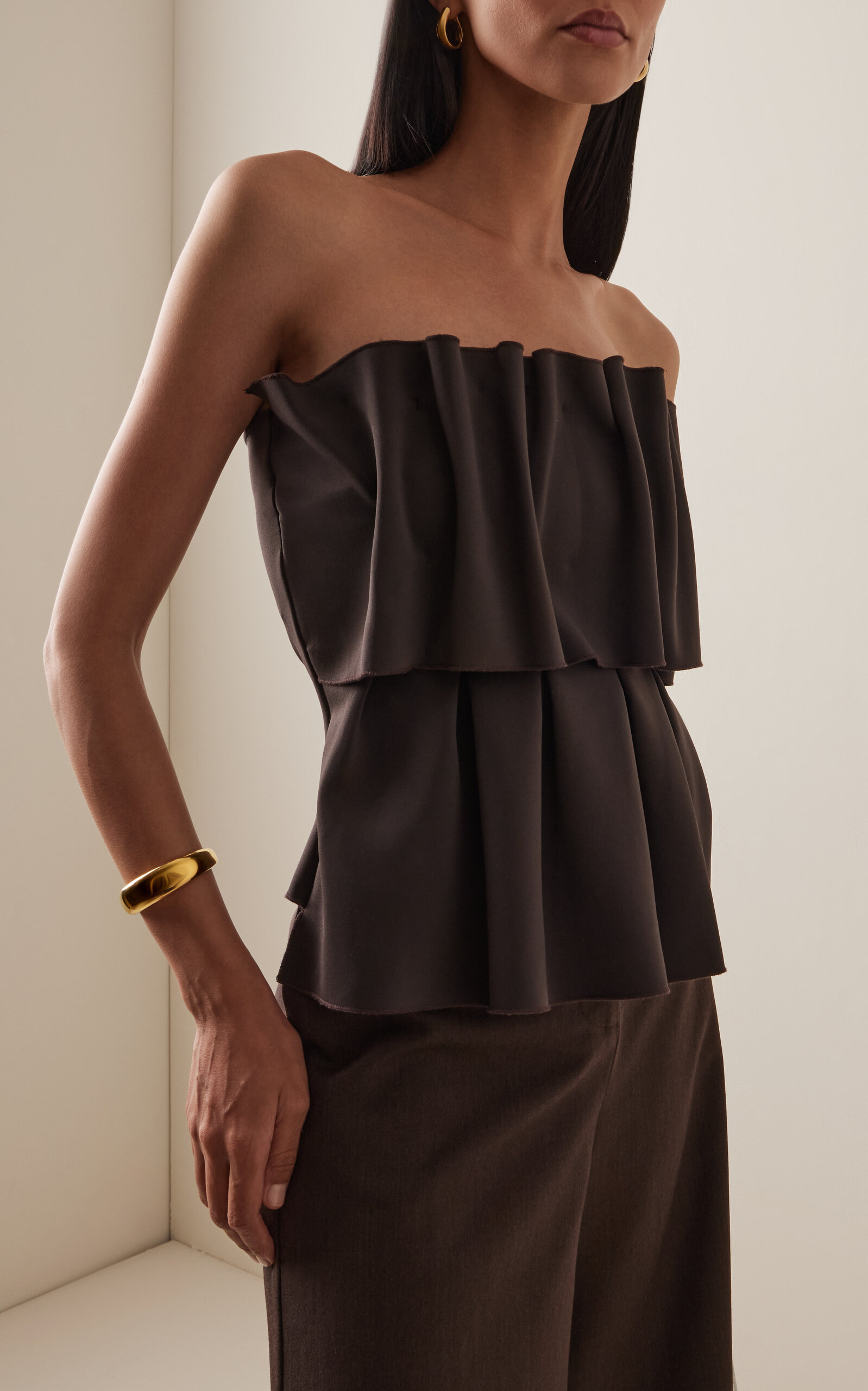 Sculpted Tube Top brown - 2