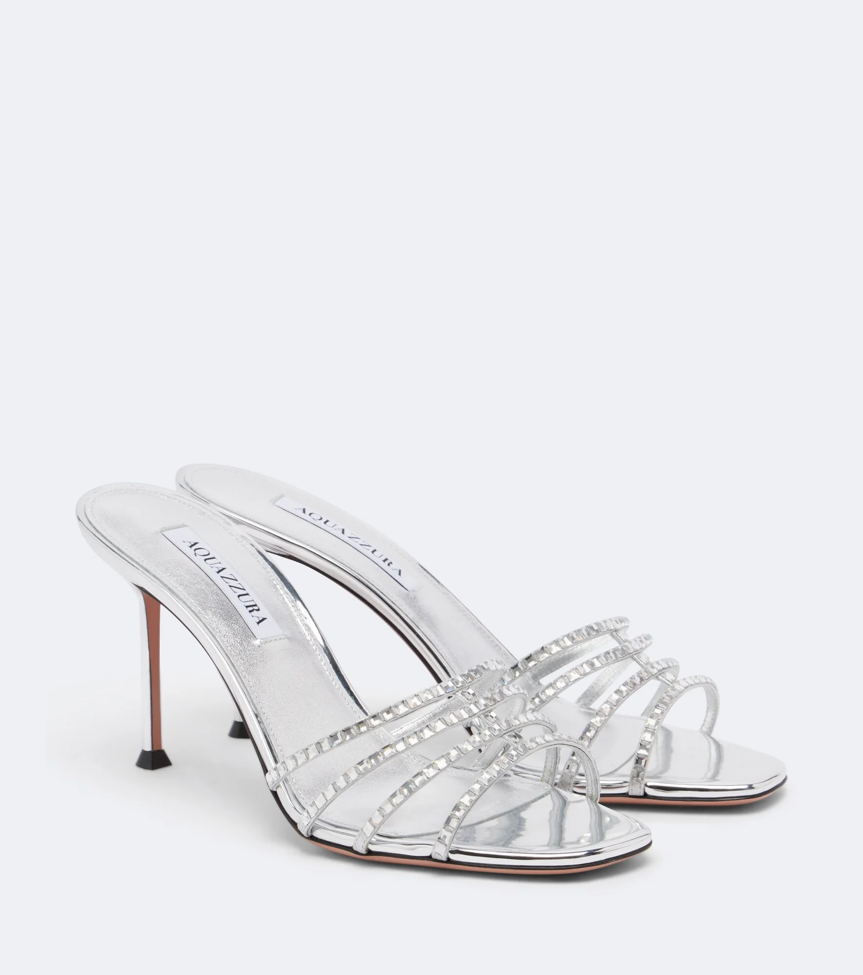 Sensation Crystal metallic leather mules - 1