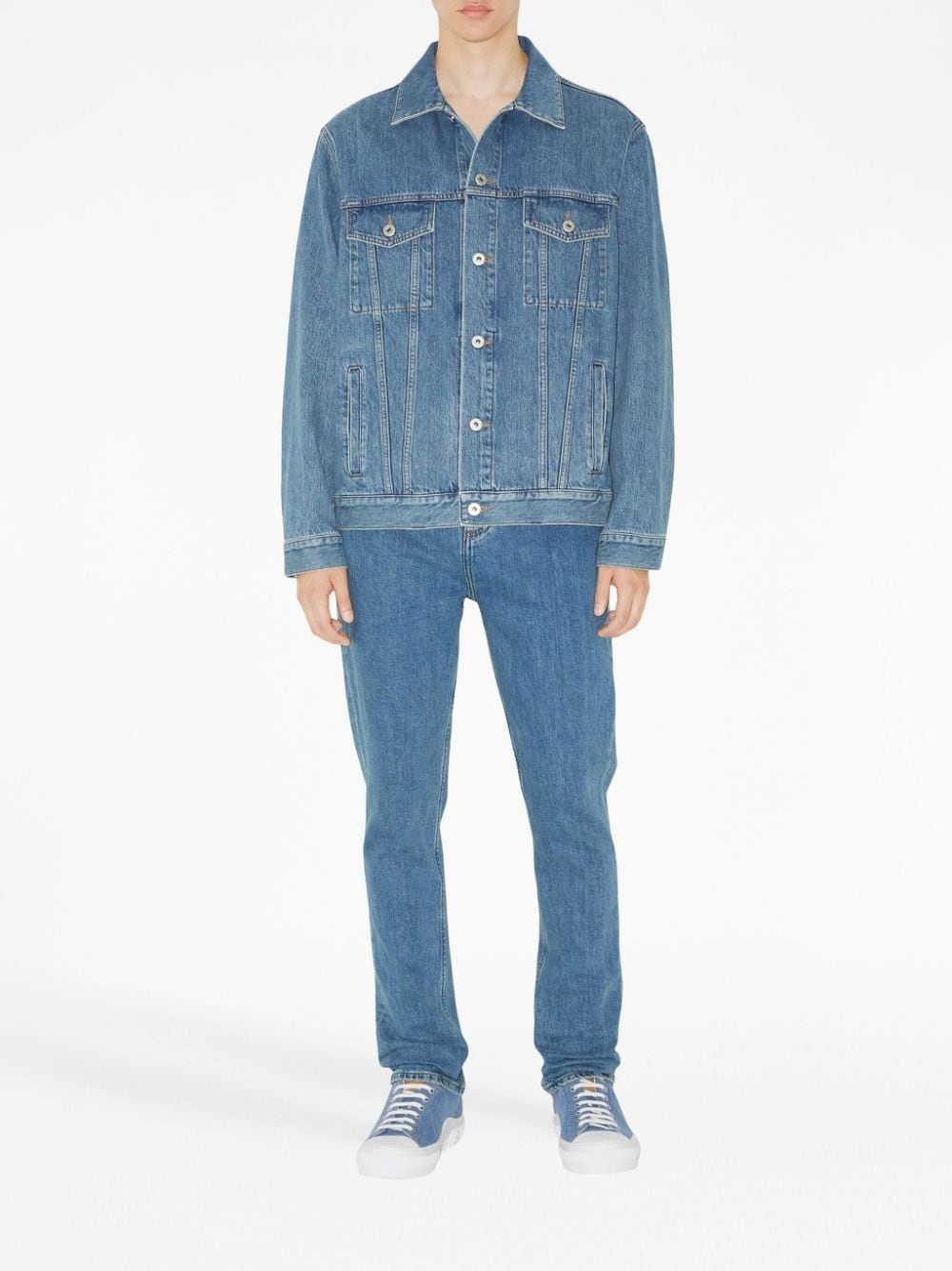 logo-patch mid-rise straight-leg jeans - 2