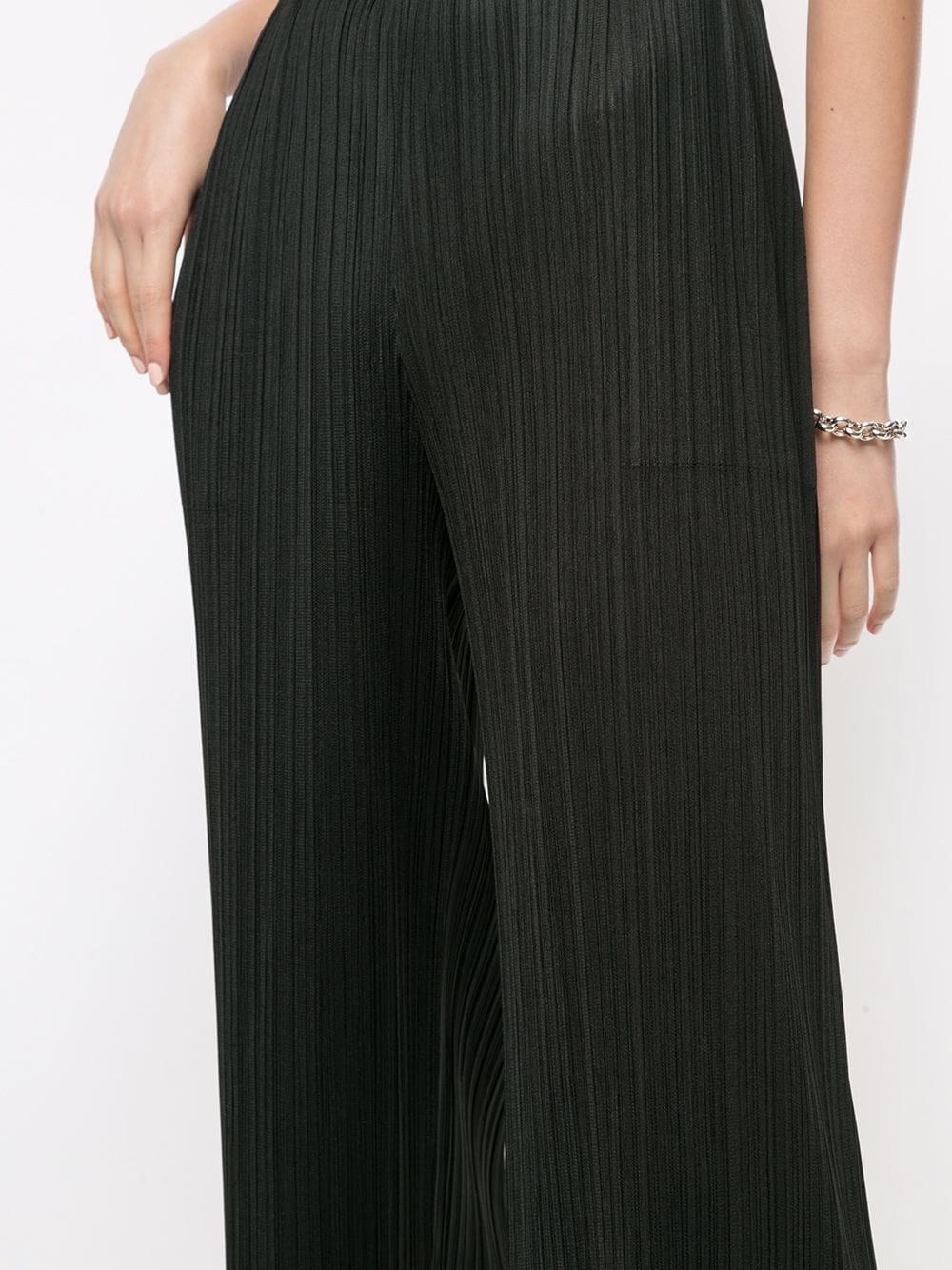 high-waisted plissé trousers - 5