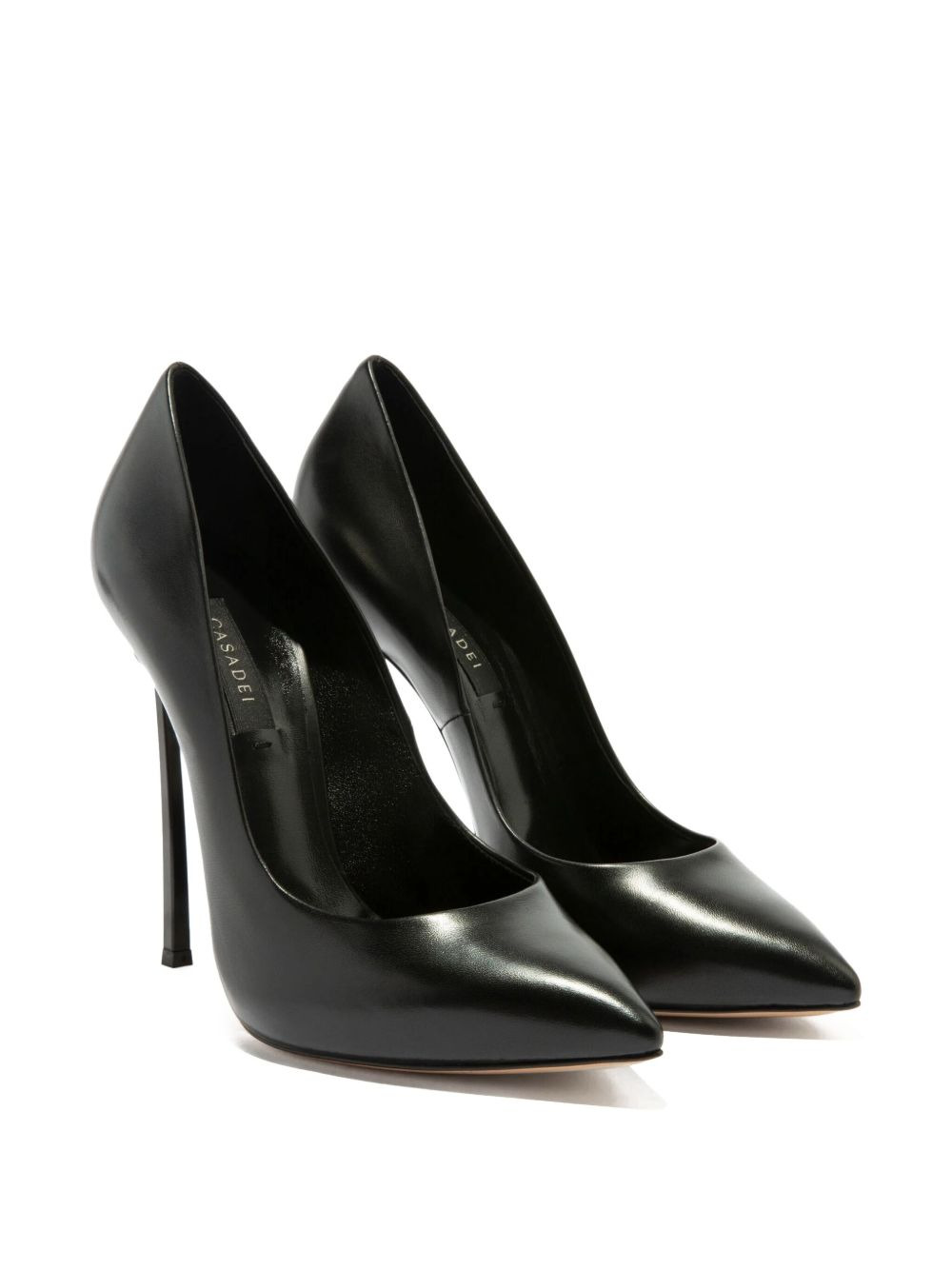 115mm leather heeled pumps - 2