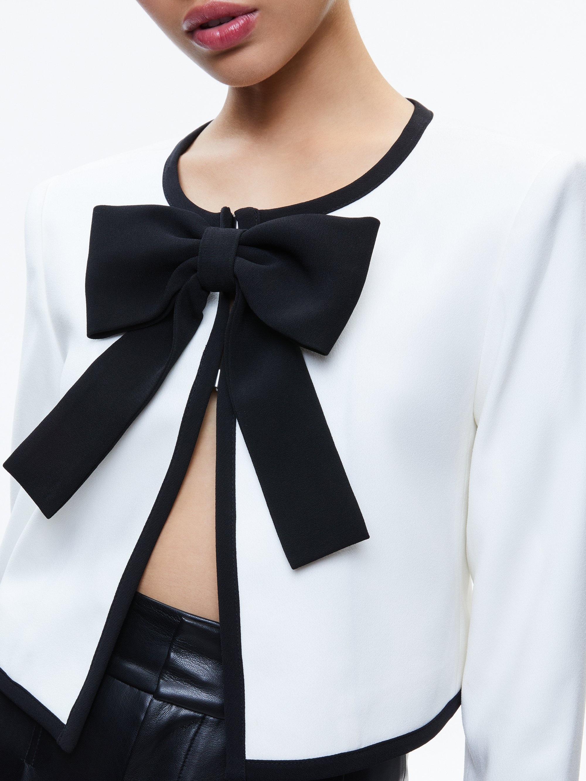 KIDMAN BOW FRONT CROPPED JACKET - 4