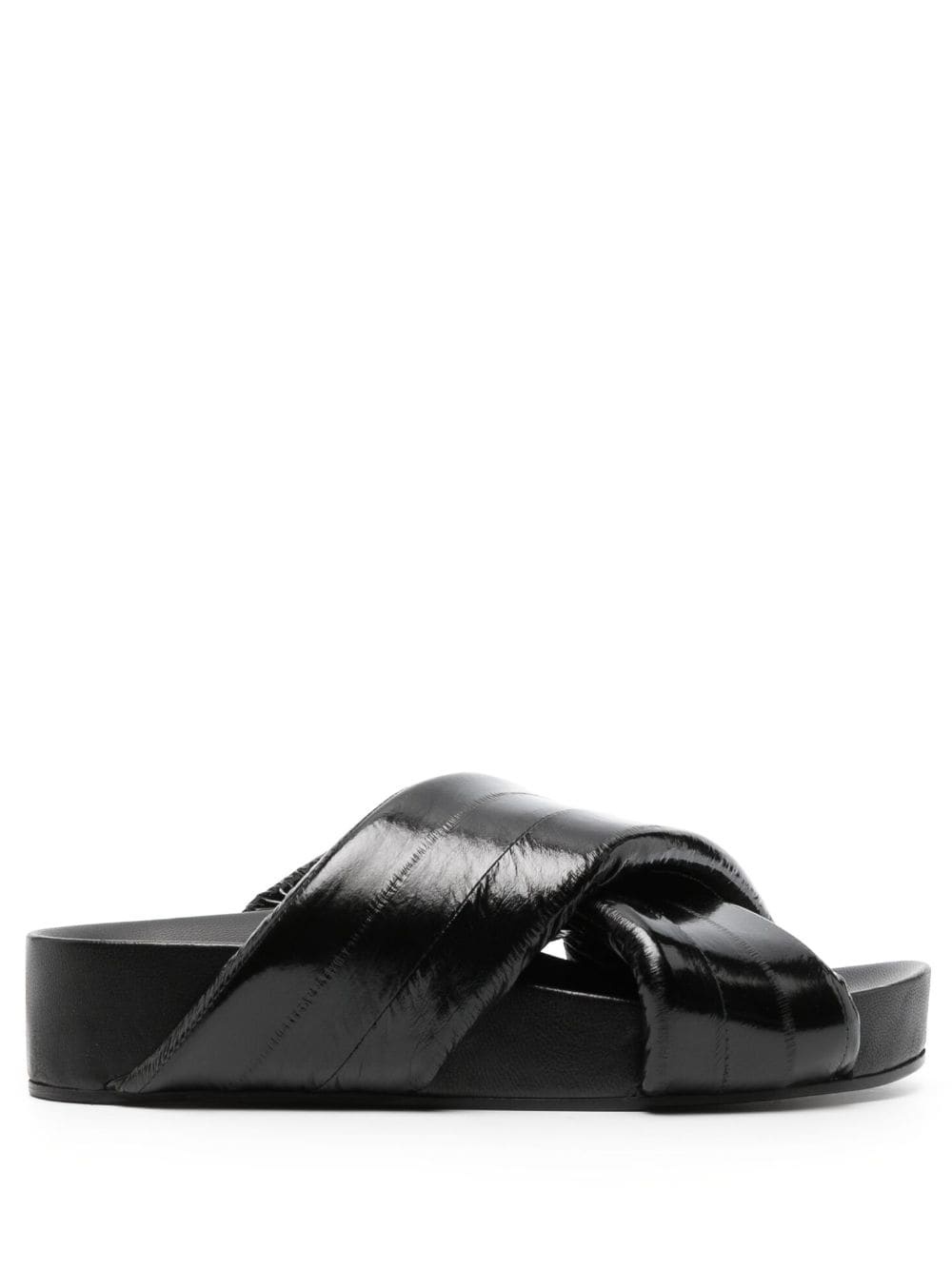 crossover-strap leather sandals - 1