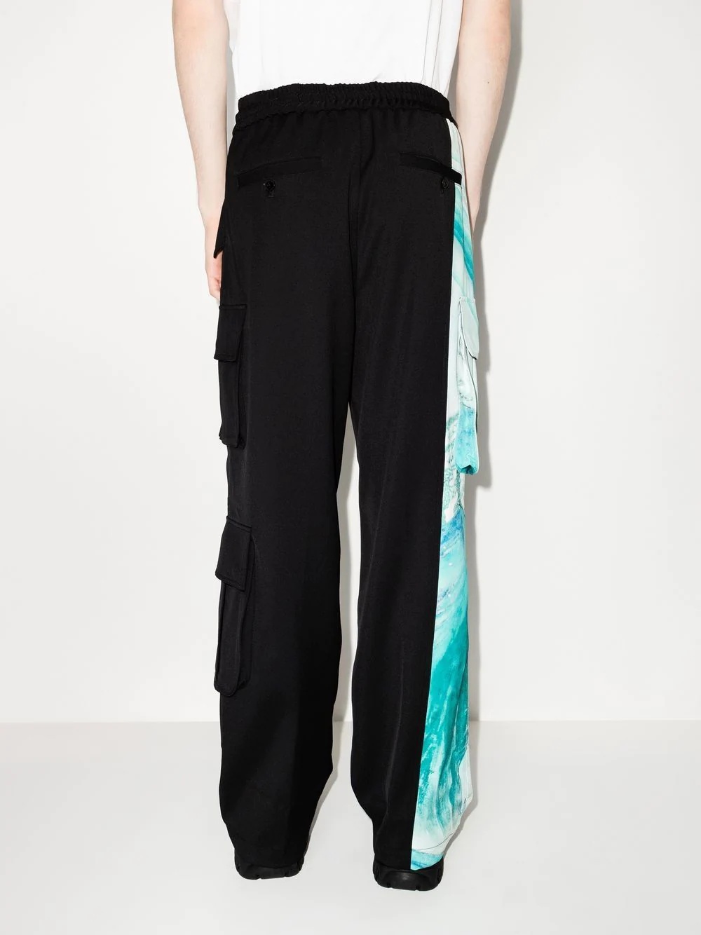 panelled drawstring cargo pants - 3