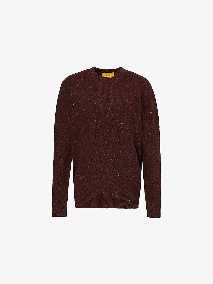 Crewneck long-sleeve recycled-cashmere blend knit jumper - 1