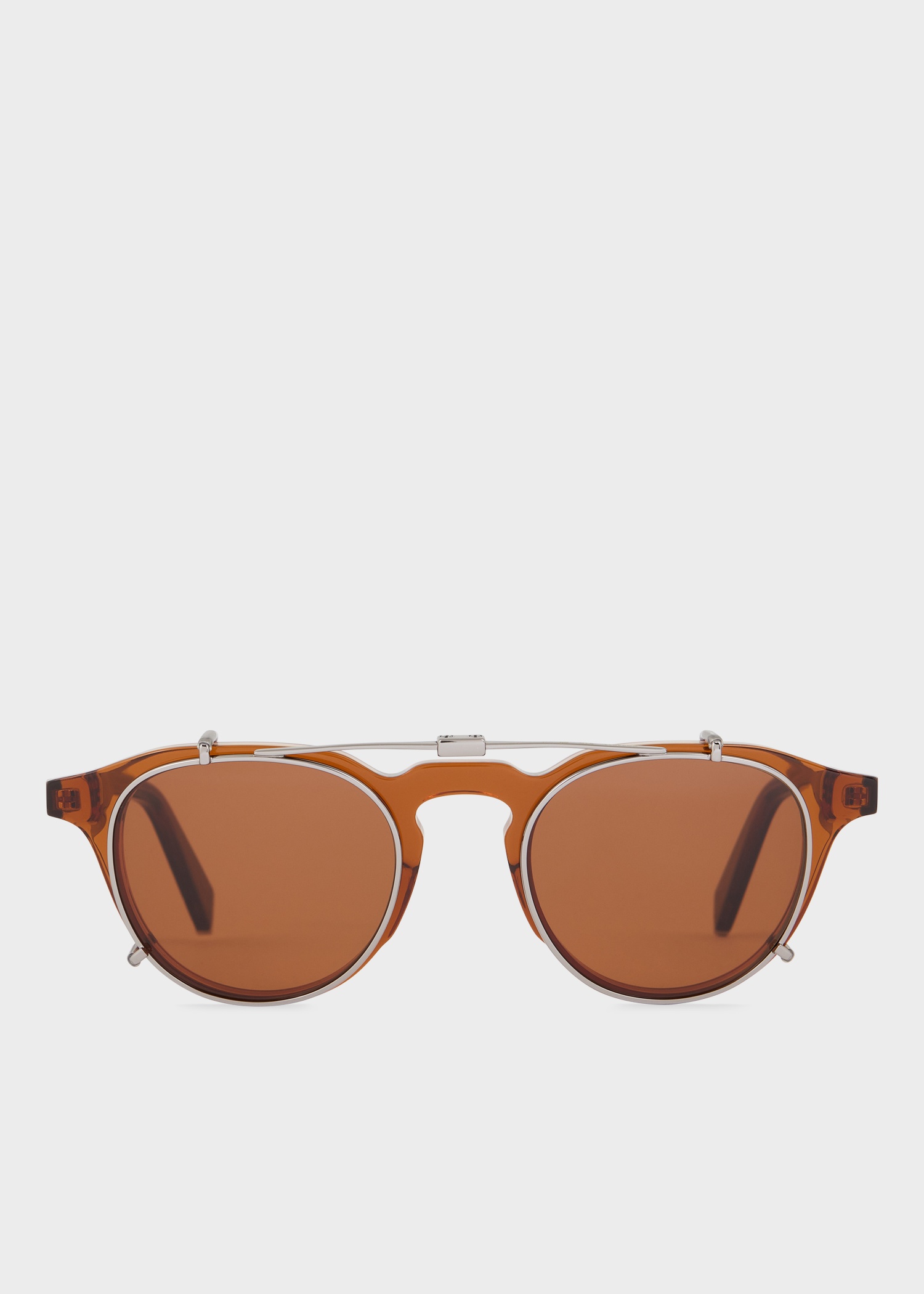 Caramel Brown 'Keyes' Spectacles with Clip-On Sun Lenses - 2