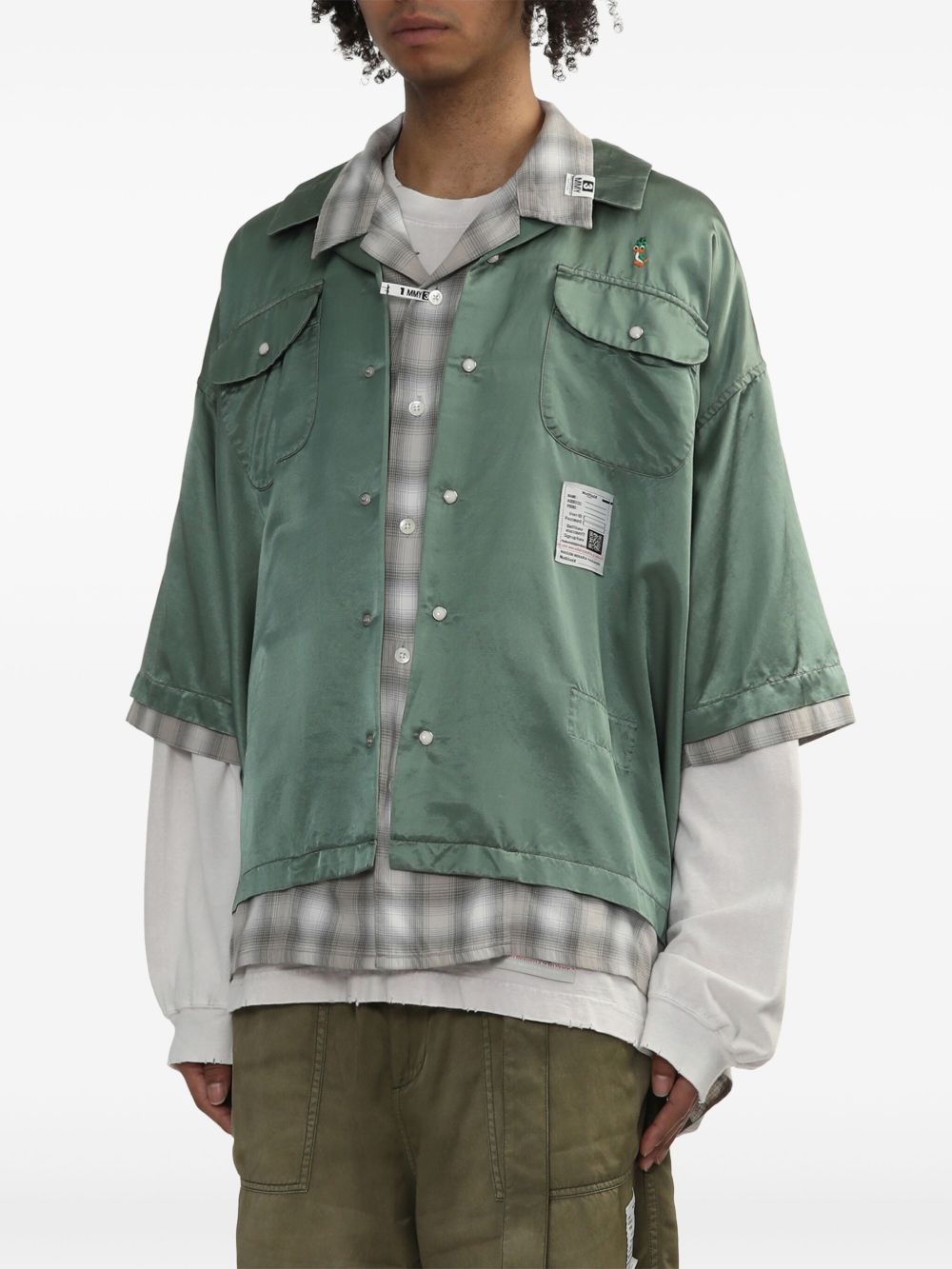 layered cotton-blend shirt - 3