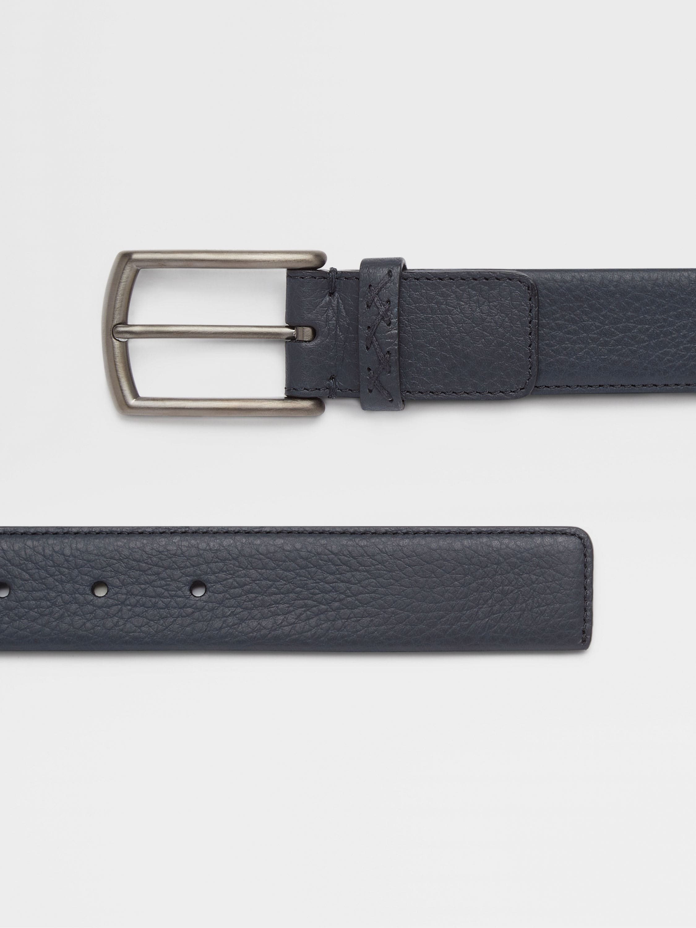 NAVY BLUE LEATHER BELT - 2