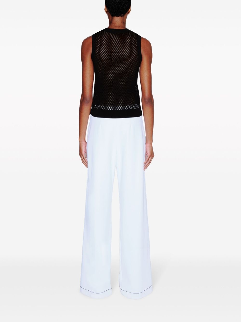 pointelle fine-knit midi dress - 4