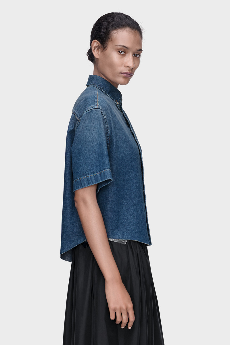 Cropped Denim Shirt 3