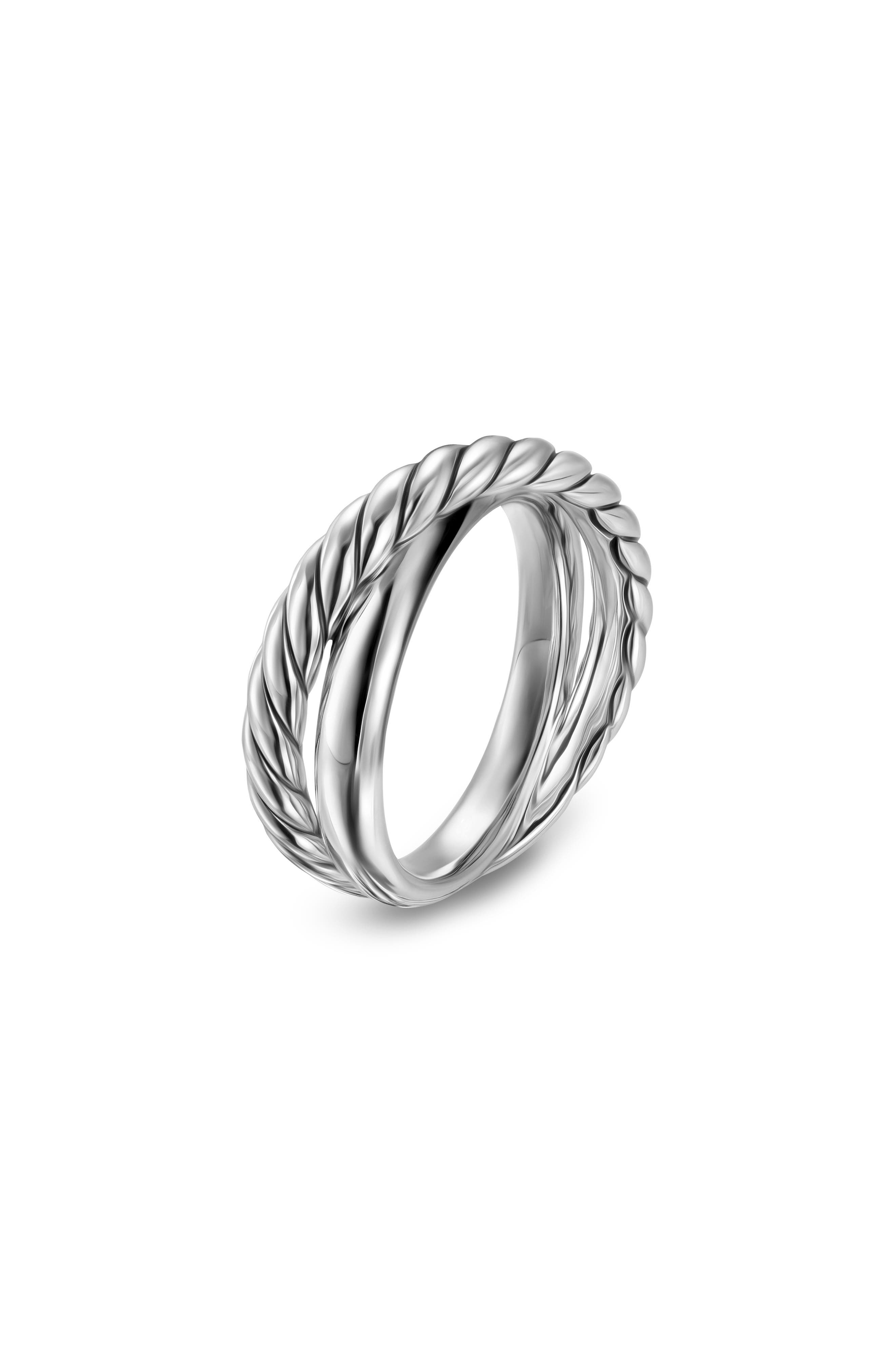 David Yurman Crossover Two Row Ring in Sterling Silver, 7.4mm at Nordstrom - 3