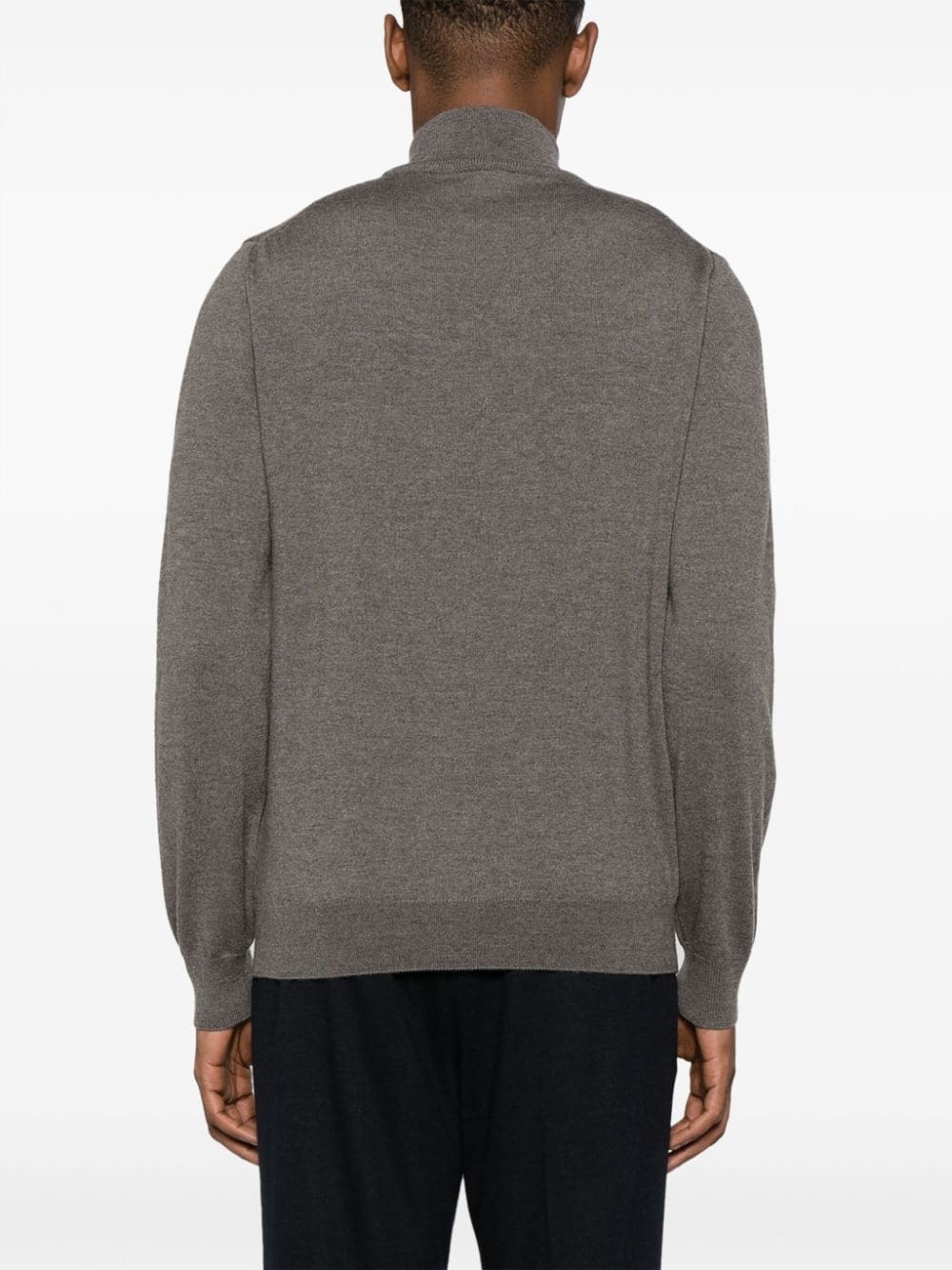 mock-neck virgin wool jumper - 4