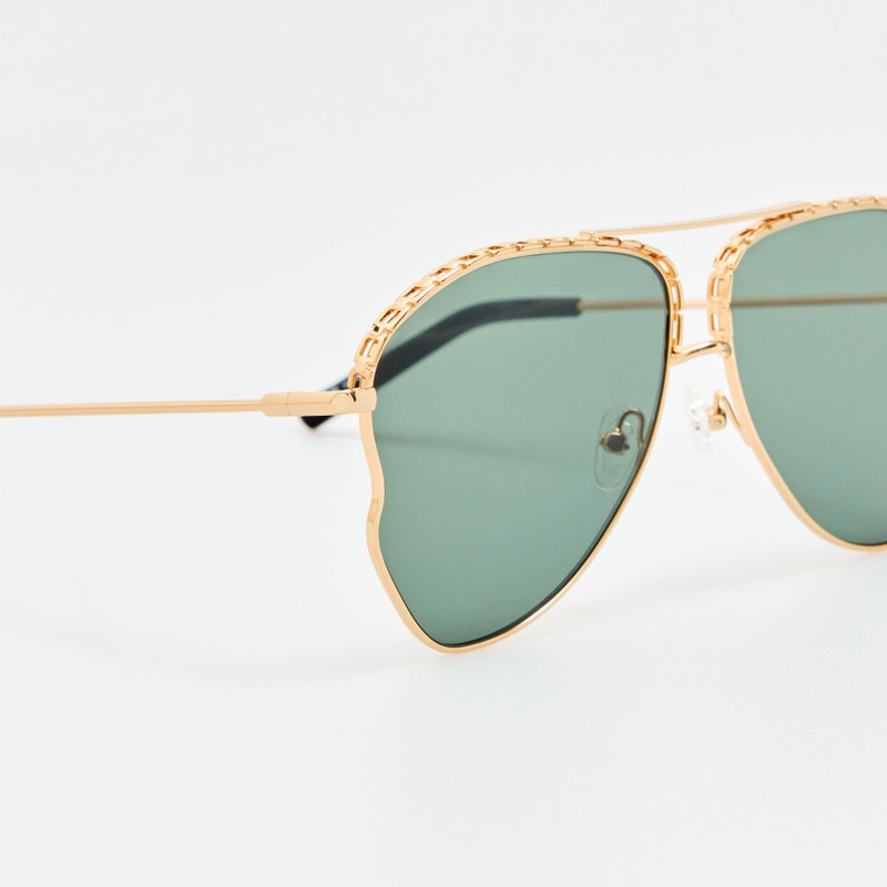 Kika Mendoza Sunglasses in Gold and Green 5