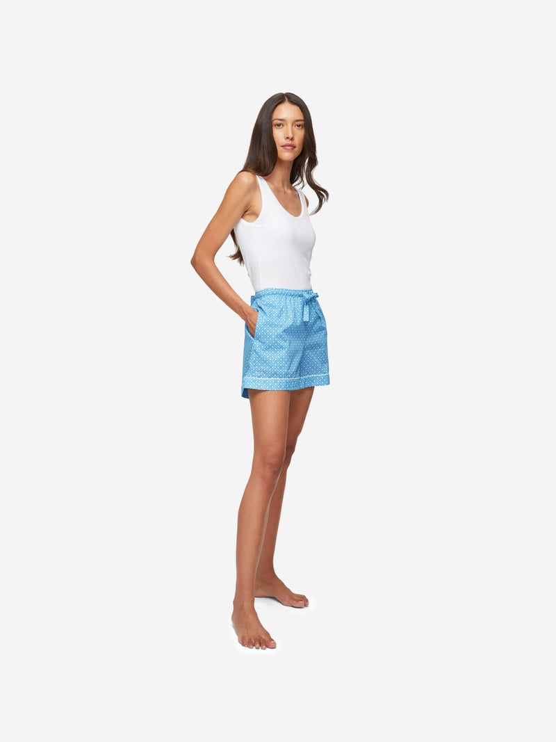 Women's Lounge Shorts Ledbury 56 Cotton Batiste Blue - 5