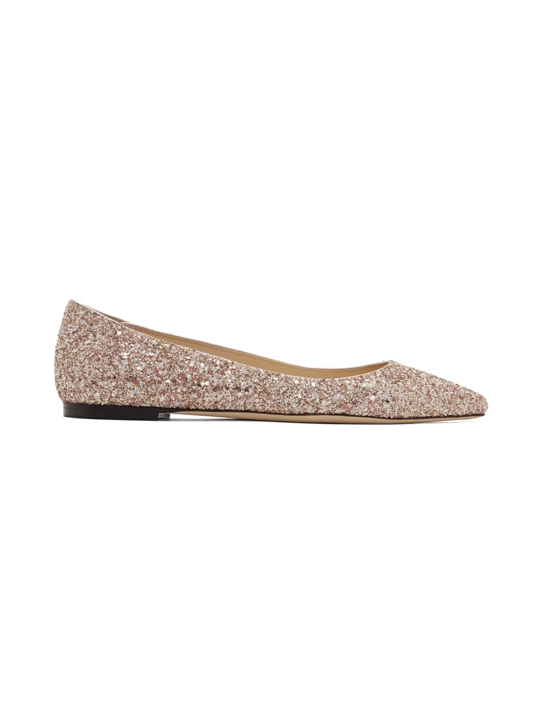 SSENSE Exclusive Pink & Gold Coarse Glitter Romy Flats - 2