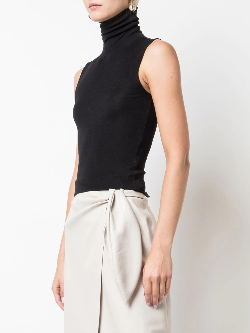 roll-neck sleeveless top - 3