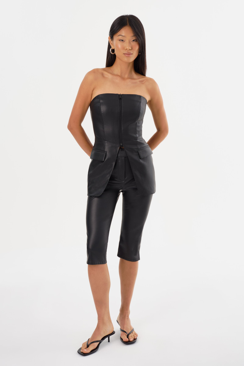 FAYA | Faux Leather Capri Pants 5
