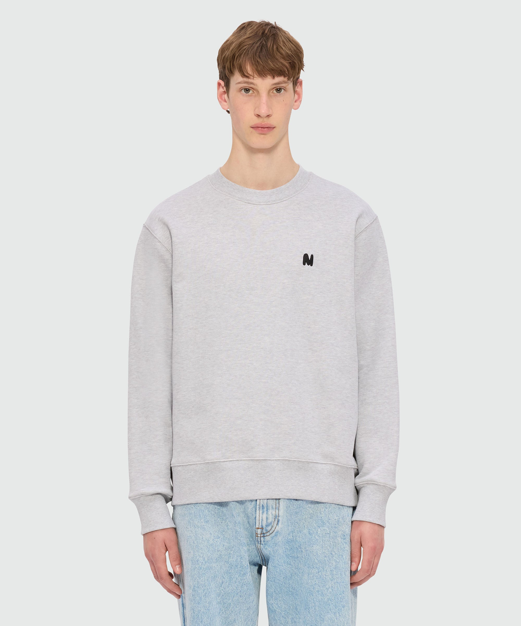 Grey melange jersey sweatshirt with "TheMwave" embroidery - 2