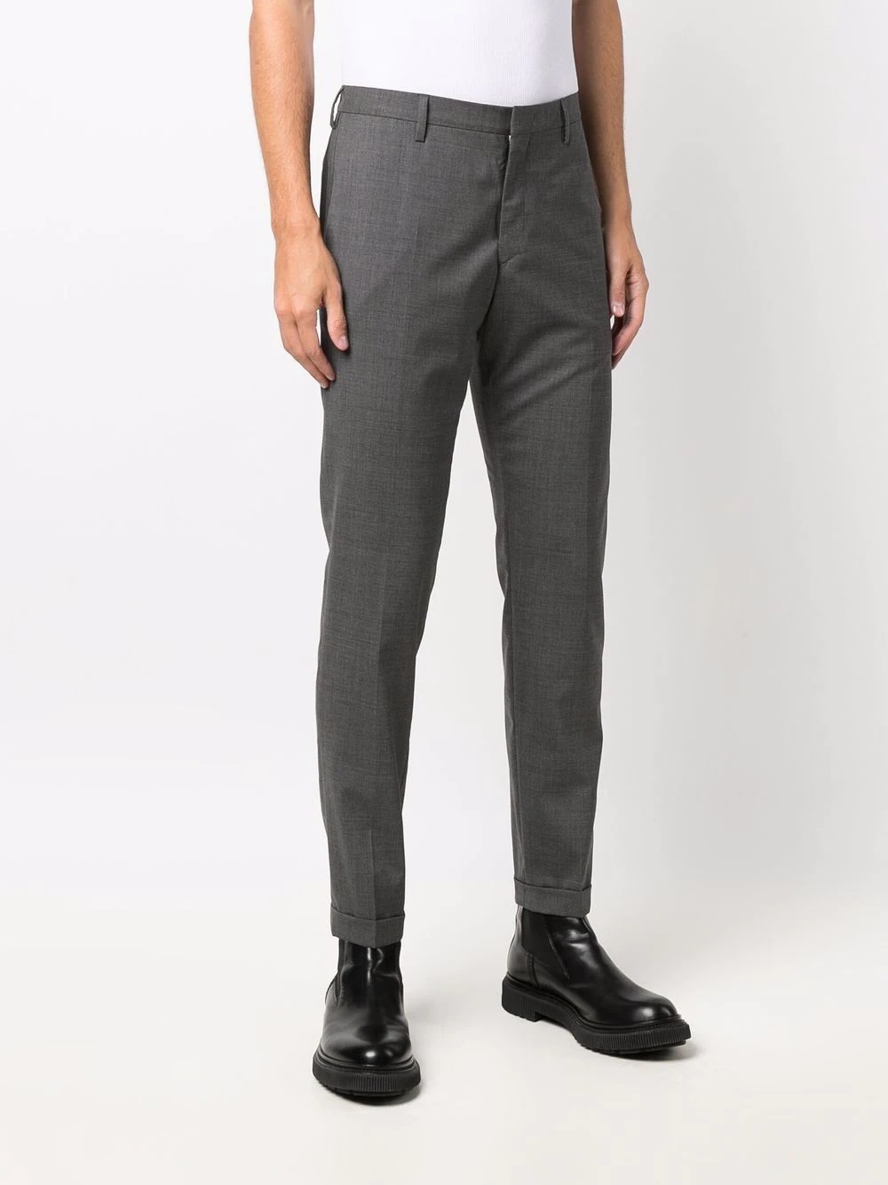 pressed-crease slim-cut tailored trousers - 3