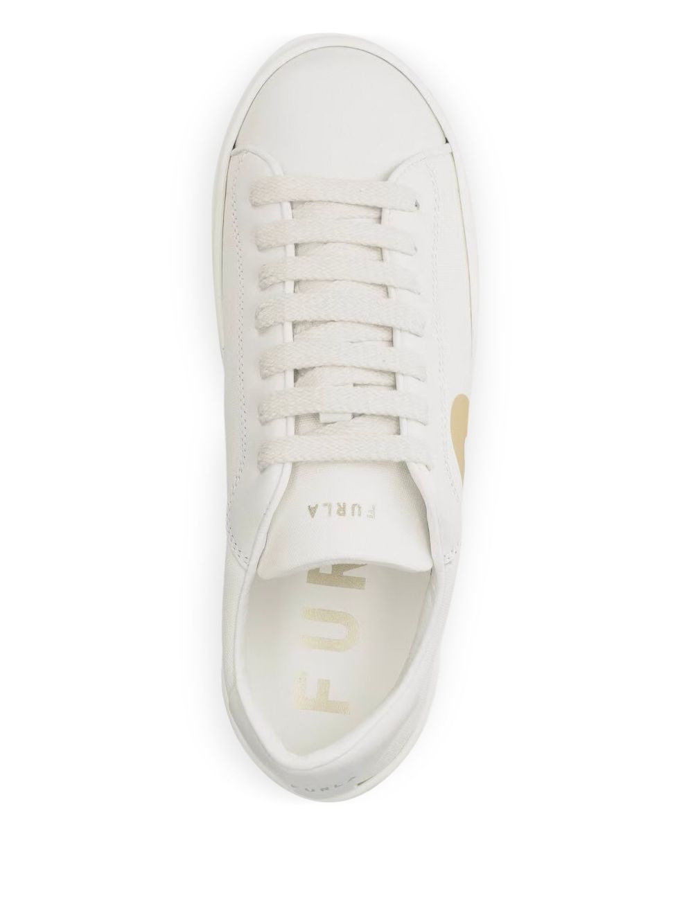 loog-print leather sneakers - 3
