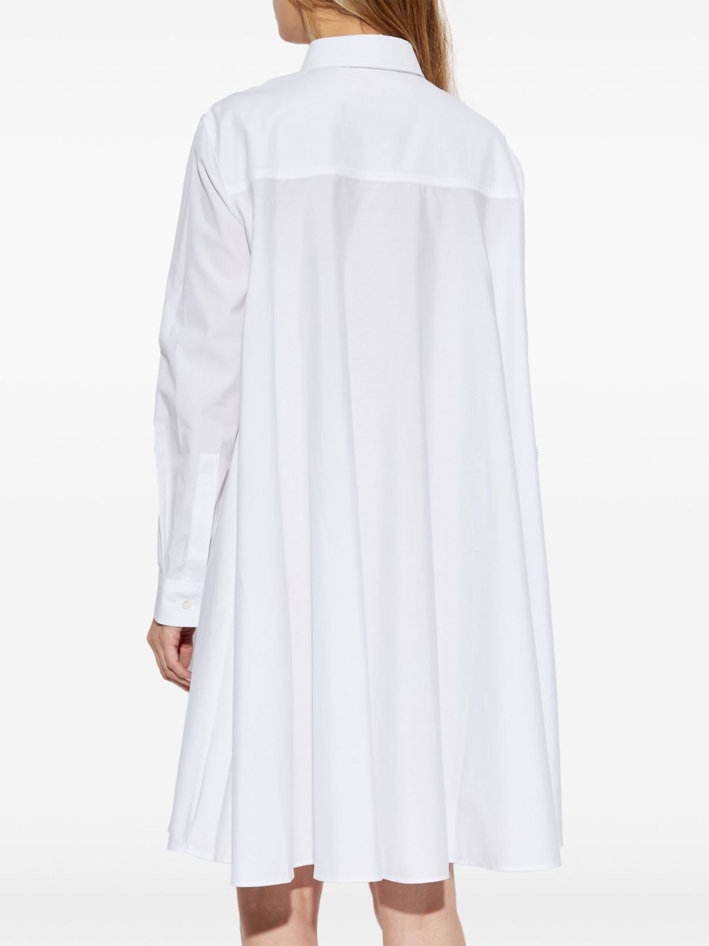 logo-embroidered shirt dress - 4