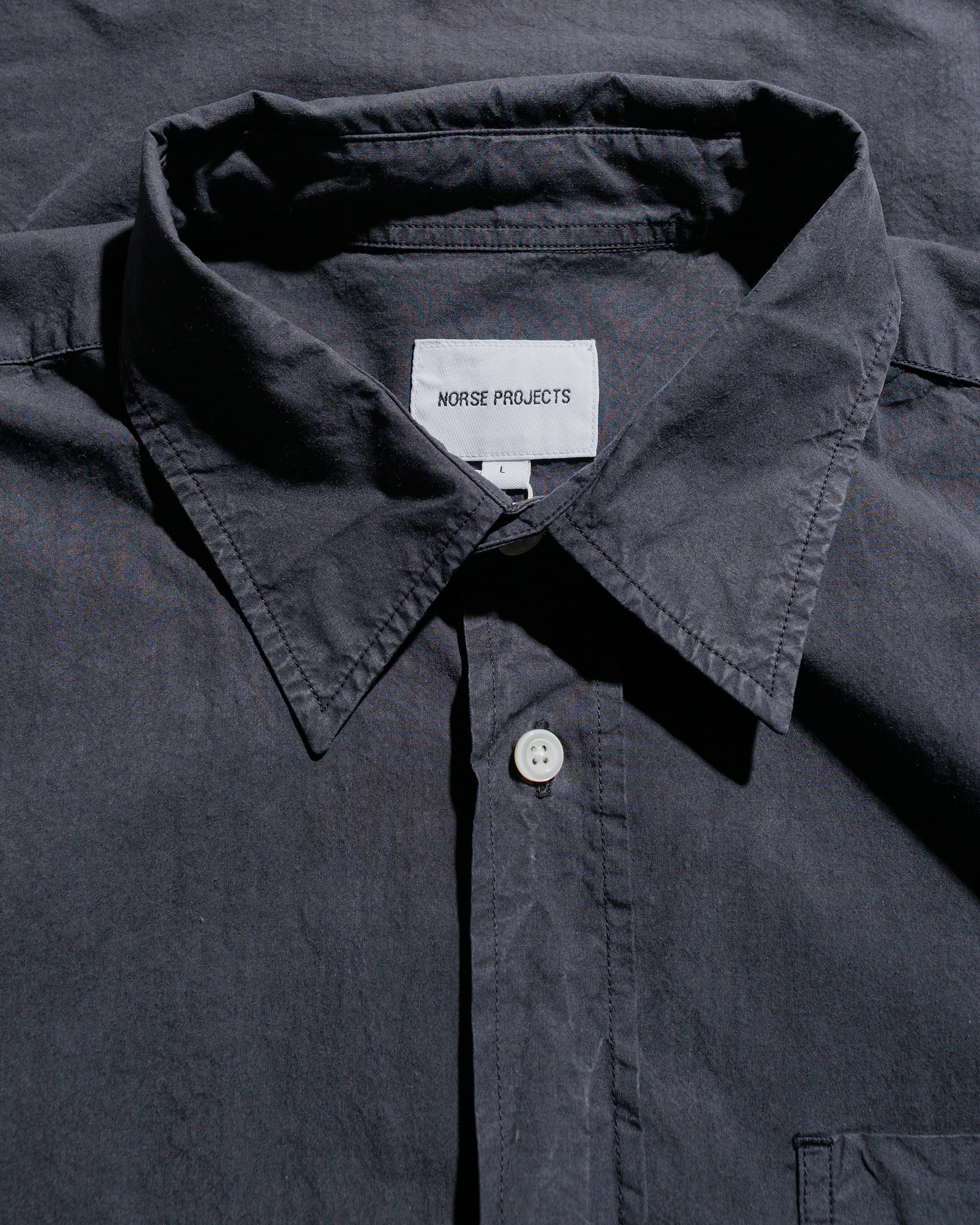 Mo Cotton Tencel Shirt Dark Navy - 5