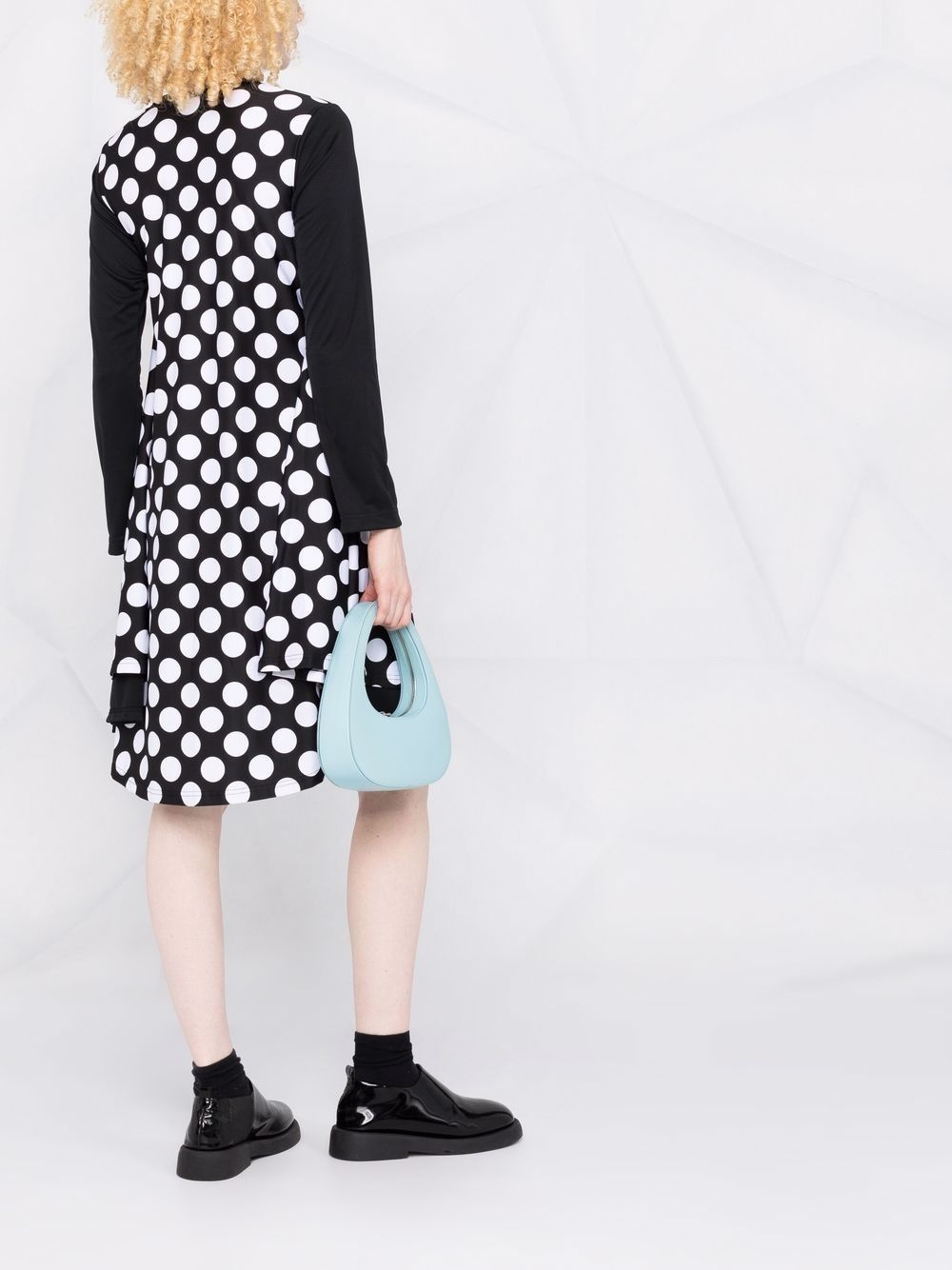 polka-dot draped dress - 4