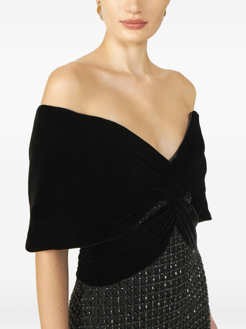 Grace beaded off-shoulder column dress 4