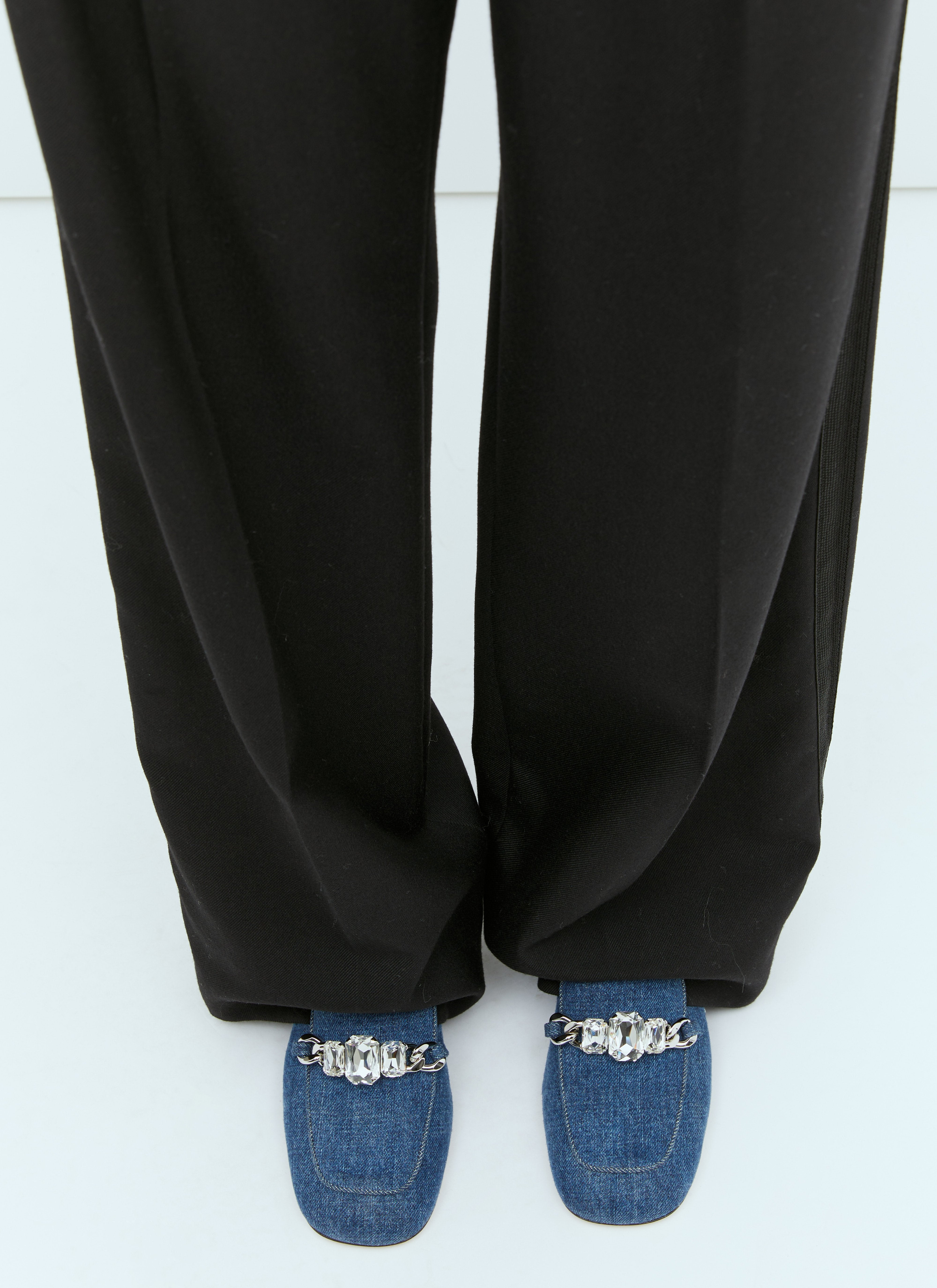 Miu Miu Women Crystal Embellished Denim Pumps - 4