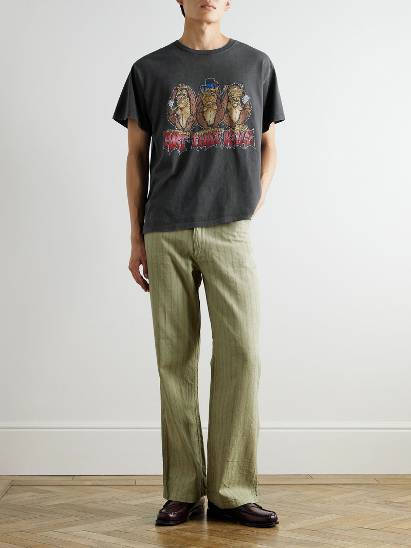 GALLERY DEPT. See No Evil Glittered Printed Cotton-Jersey T-Shirt Black outlook