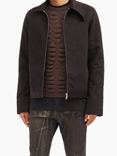 Rick Owens DRKSHDW Asymmetric-collar cotton-twill jacket outlook