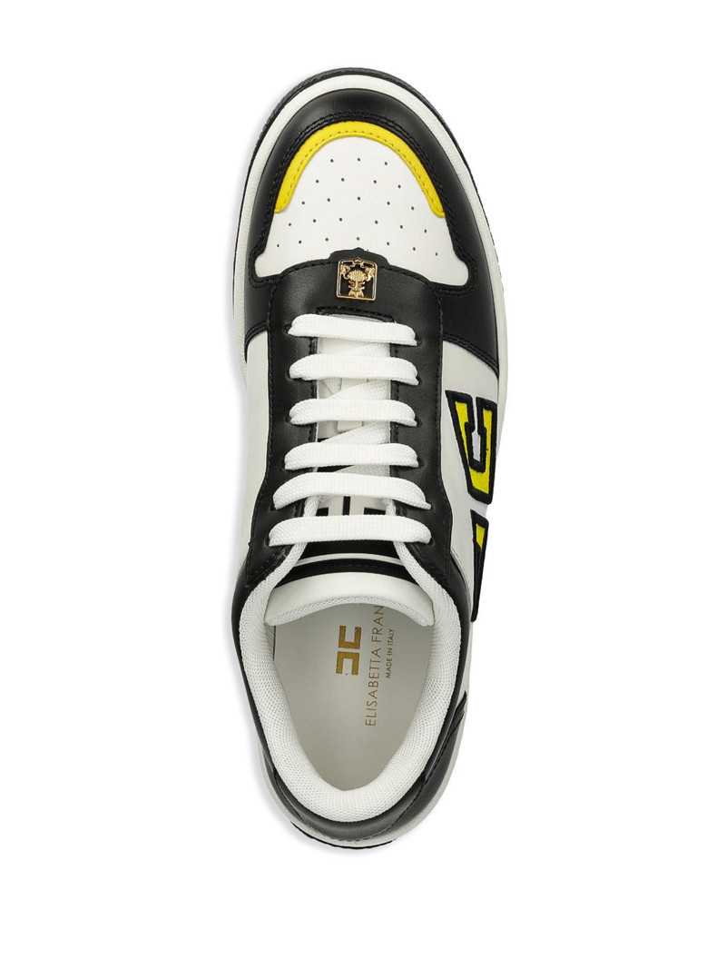 two-tone leather sneakers 4