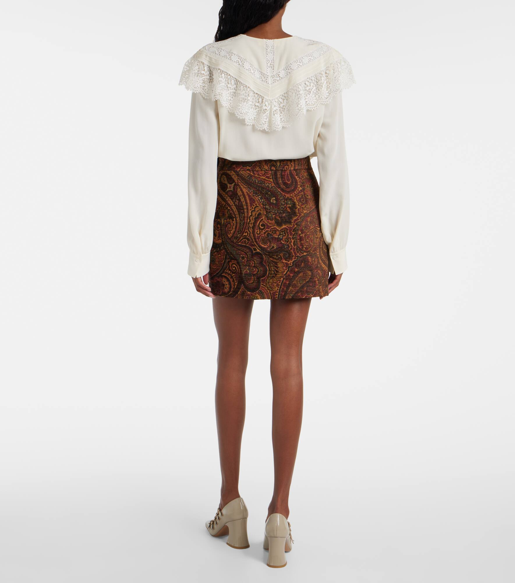 Paisley jacquard miniskirt - 3