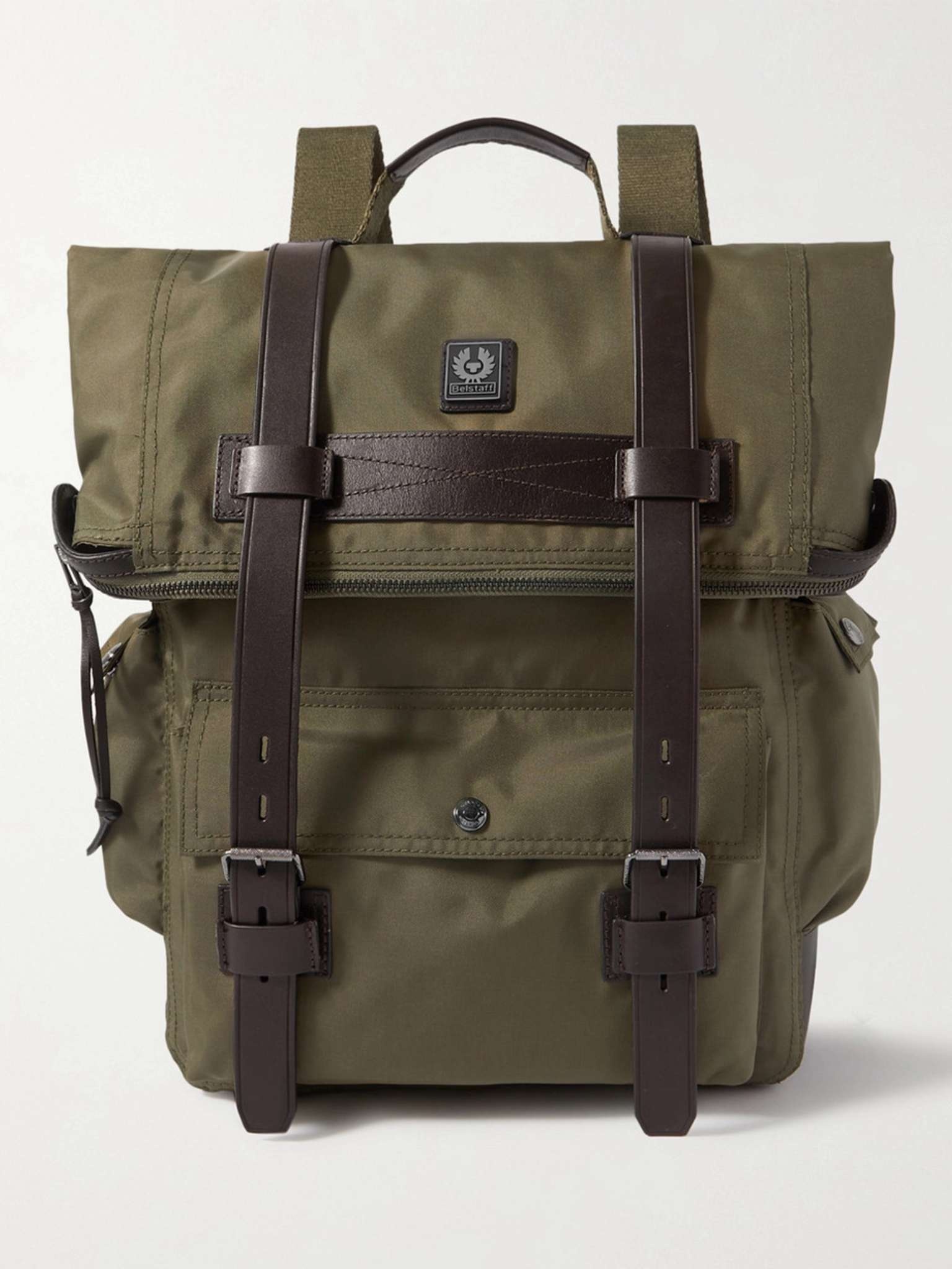 Bruce Logo-Appliquéd Leather-Trimmed Canvas Backpack - 1