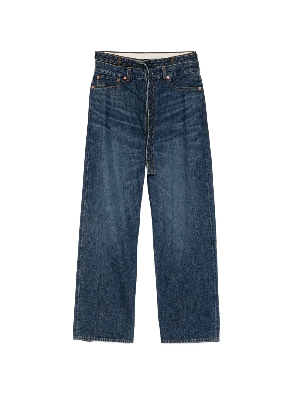 layered panel jeans - 1