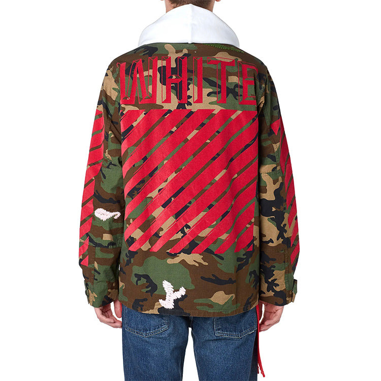 Off-White Camouflage Ribbon Jacket Shirt Men's Camouflage OMEA008F150390439920 - 3